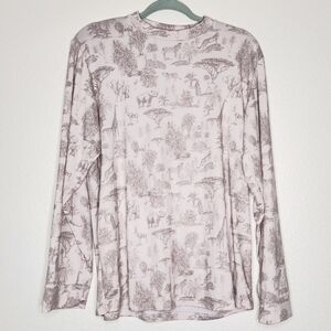 Mason Grey Cream Safari Pajama Top M